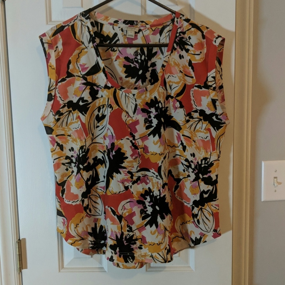 Bright spring sleeveless blouse